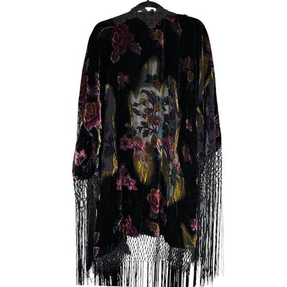 Dolls Kill Widow NWT Love to Love Her Goth Boho Velvet Lace Fringed Hem XS S - Picture 11 of 14